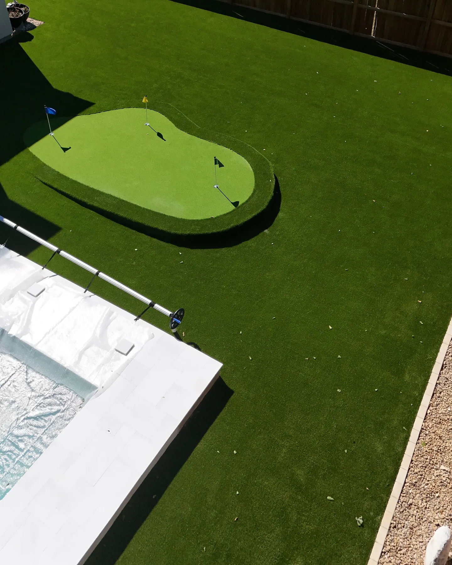 Residential turf installation by First Class Turf Houston